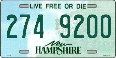 NH license plate 2749200
