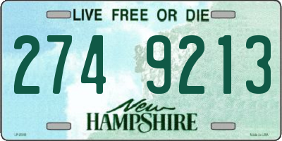 NH license plate 2749213