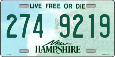 NH license plate 2749219
