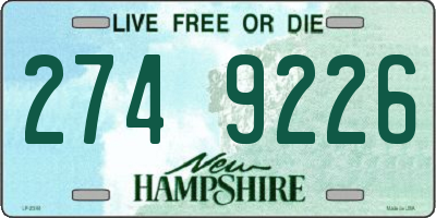 NH license plate 2749226