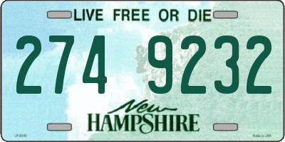 NH license plate 2749232