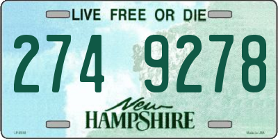 NH license plate 2749278