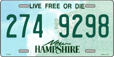 NH license plate 2749298