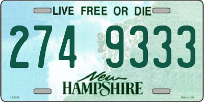 NH license plate 2749333