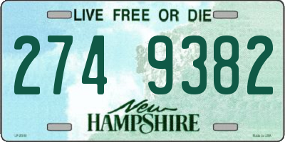 NH license plate 2749382