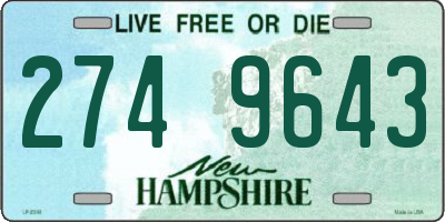 NH license plate 2749643
