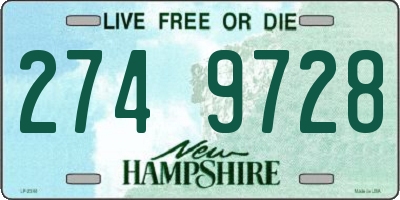 NH license plate 2749728