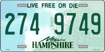 NH license plate 2749749