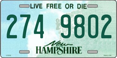 NH license plate 2749802
