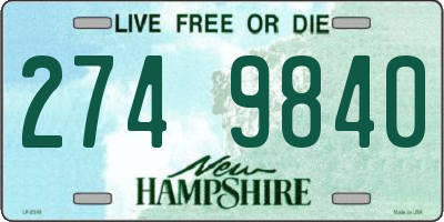 NH license plate 2749840
