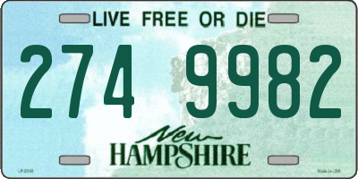 NH license plate 2749982