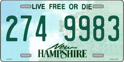 NH license plate 2749983