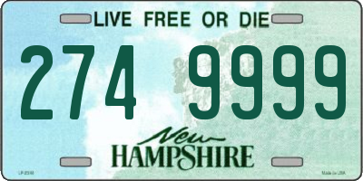 NH license plate 2749999