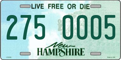 NH license plate 2750005