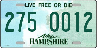NH license plate 2750012