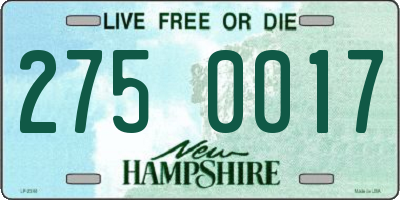 NH license plate 2750017