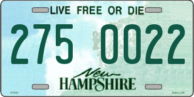 NH license plate 2750022
