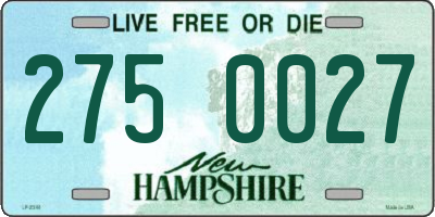 NH license plate 2750027