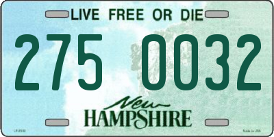 NH license plate 2750032