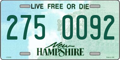 NH license plate 2750092