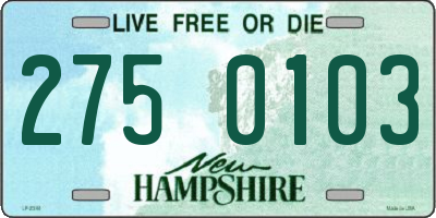 NH license plate 2750103