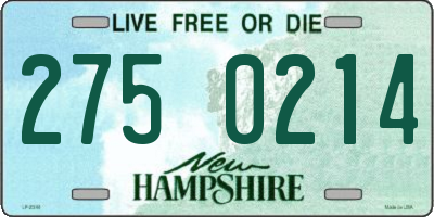 NH license plate 2750214