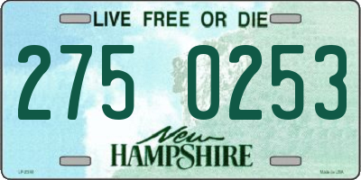 NH license plate 2750253