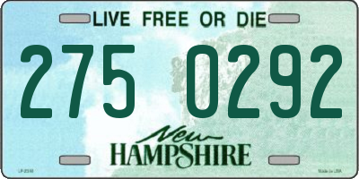 NH license plate 2750292