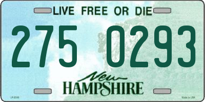 NH license plate 2750293
