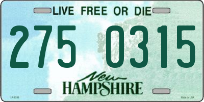 NH license plate 2750315