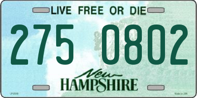 NH license plate 2750802