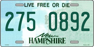 NH license plate 2750892