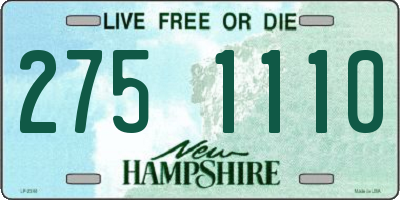 NH license plate 2751110