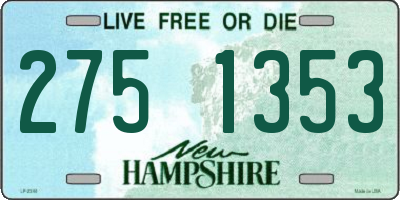 NH license plate 2751353
