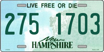 NH license plate 2751703
