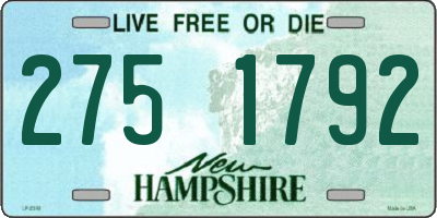 NH license plate 2751792