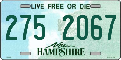 NH license plate 2752067