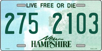 NH license plate 2752103