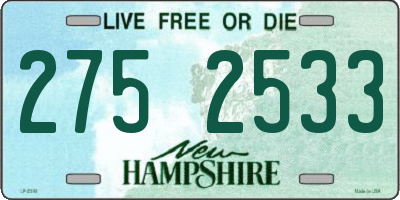NH license plate 2752533