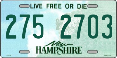 NH license plate 2752703