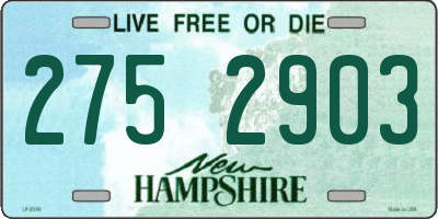 NH license plate 2752903