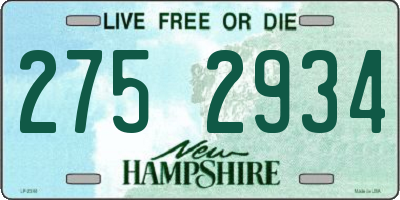 NH license plate 2752934