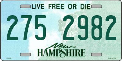 NH license plate 2752982