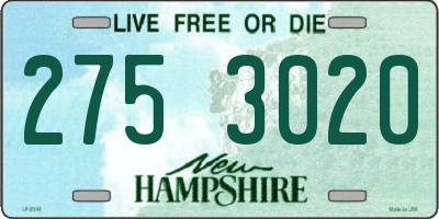 NH license plate 2753020