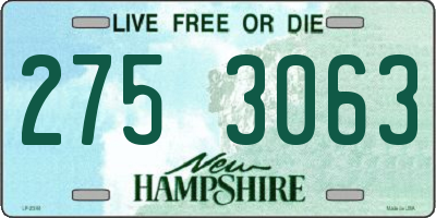 NH license plate 2753063