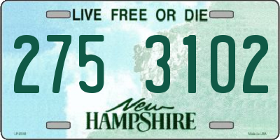 NH license plate 2753102