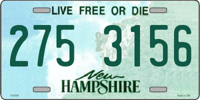 NH license plate 2753156