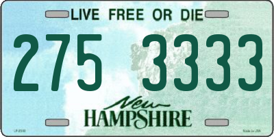 NH license plate 2753333