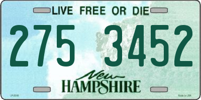 NH license plate 2753452