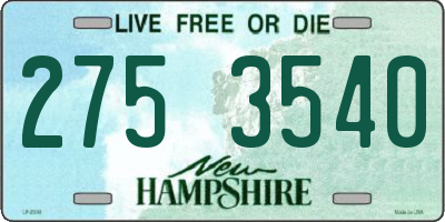 NH license plate 2753540
